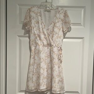 Floral Wrap Dress in Cream by [Brand]
